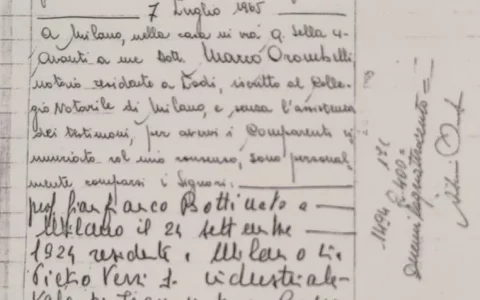 L'atto costitutivo AIS, siglato il 7 luglio 1965 a Milano, nello studio Orombelli.