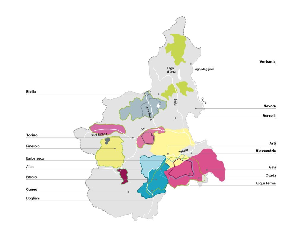 AIS Associazione Italiana Sommelier Piemonte le zone vitivinicole