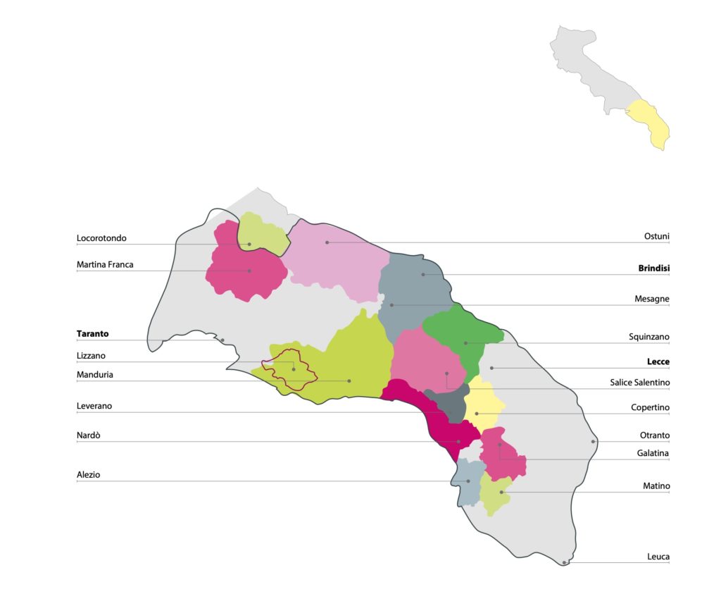 AIS Associazione Italiana Sommelier Puglia le zone vitivinicole