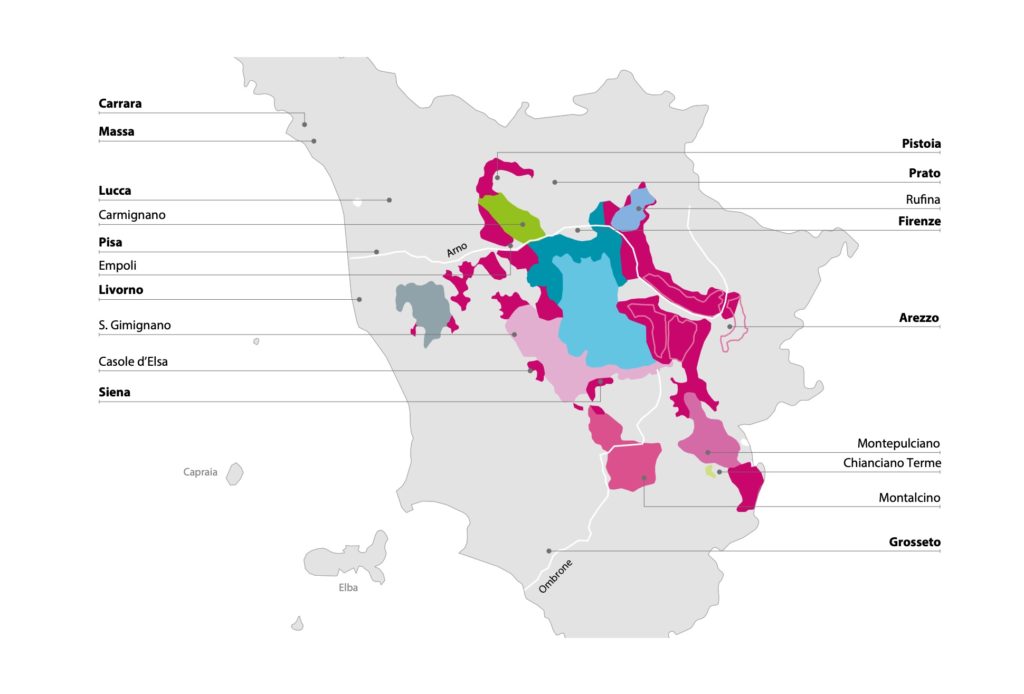 AIS Associazione Italiana Sommelier Toscana le zone vitivinicole